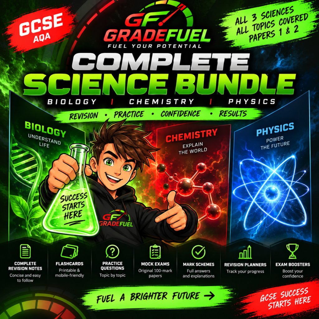 AQA GCSE Science Complete Revision Bundle | Biology + Chemistry + Physics